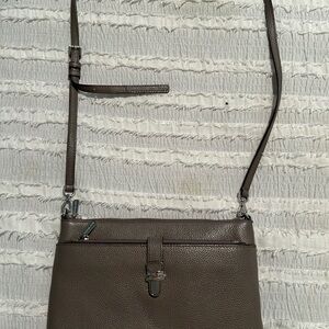 Elegant Brown Leather Crossbody Bag